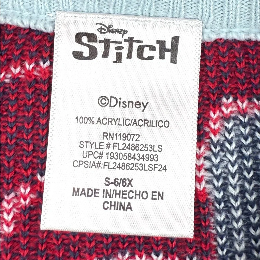 DISNEY LILO & Stitch Girls’ Stitch Printed‎ Knit Sweater Dress Christmas 6/6X